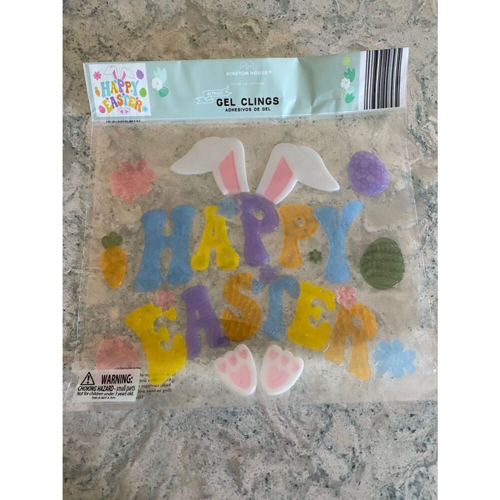 Kirkton House Happy Easter Gel Clings - Pastel Multi